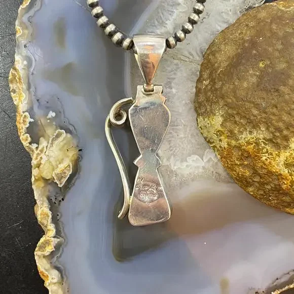 Gary G Sanchez Vintage Sterling Silver 2 Turquoise Decorated Pendant For Women - Picture 6 of 10